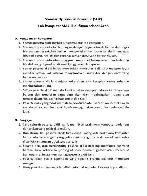 Sop Lab Komputer Pdf