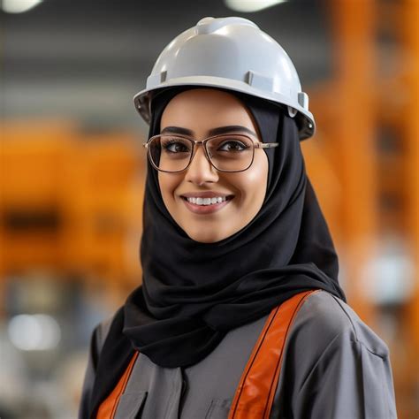 Premium Photo A Woman Wearing A Helmet That Says She Is Wearing