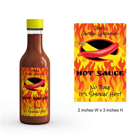 Hot Sauce Label Make Your Own Hot Sauce Label Gift For Dad Homemade Hot Sauce Bottle Label