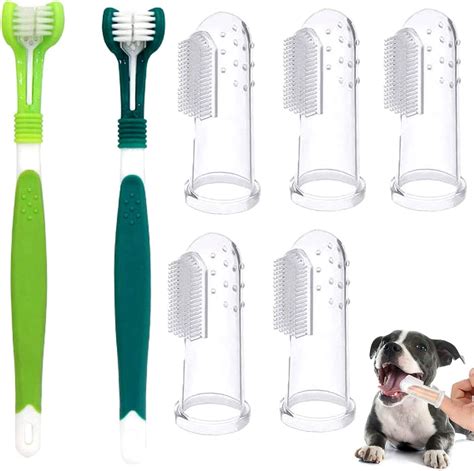 WELLXUNK Brosses à Dents Doigt d animal familier de Silicone Brosse à