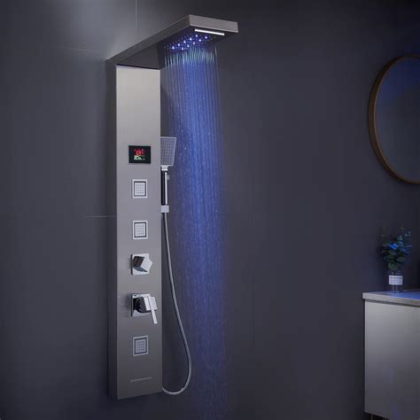 Buy Menatt Led Shower Panel 5 In 1 Shower Tower System Rainfall