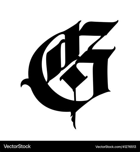 Letter G In The Gothic Style Old Alphabet Vector Image