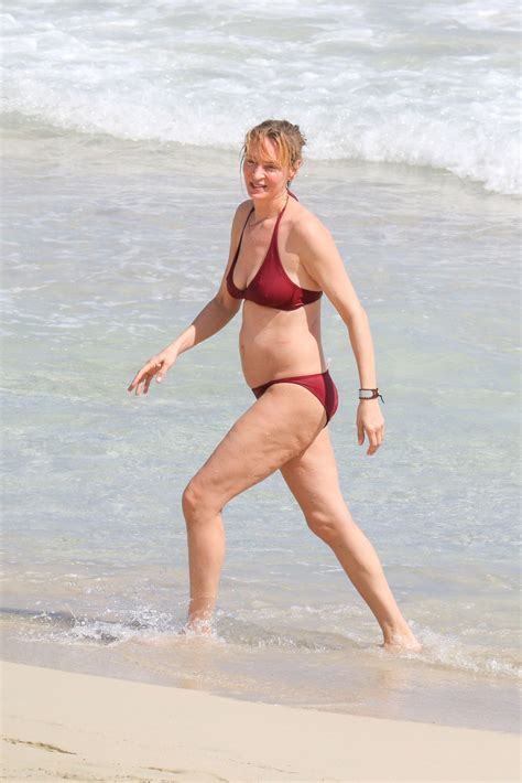 Uma Thurman Bikini At A Beach In St Barts Bikinis