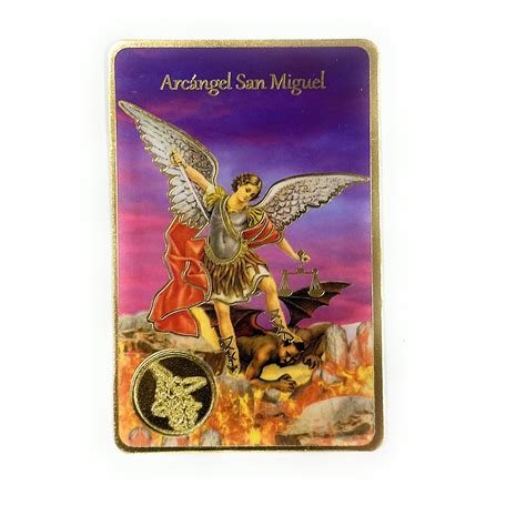 Arcangel San Miguel Oracion A San Miguel Arcangel Prayer Card