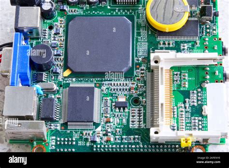 Top View Of The Motherboard Computer Motherboard Stock Photo Alamy