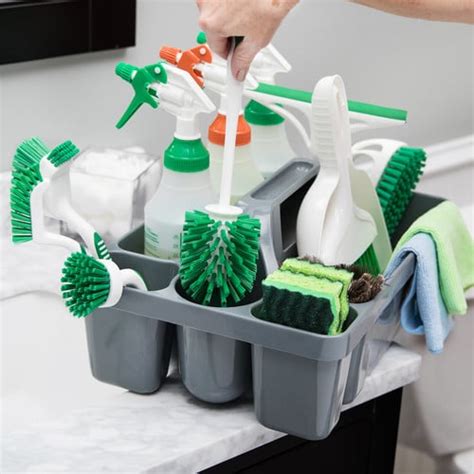 Libman Commercial Maid Caddy With Bowl Brush Holder Gray 4case