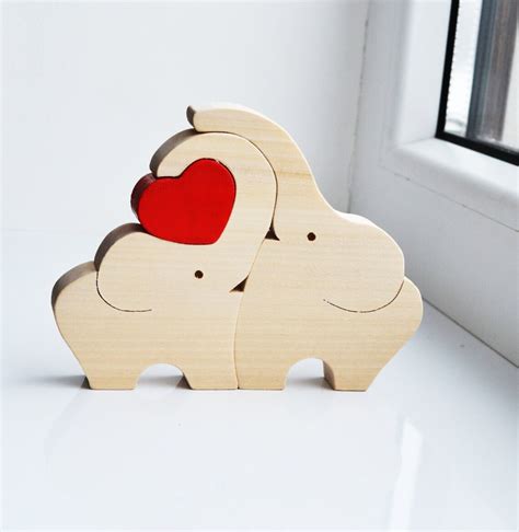 Hölzerne Liebe Elefanten Puzzle Spielzeug Holz Puzzle Etsy