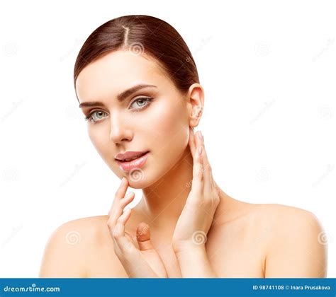 Woman Beauty Makeup Natural Face Make Up Body Skin Care Stock Photo