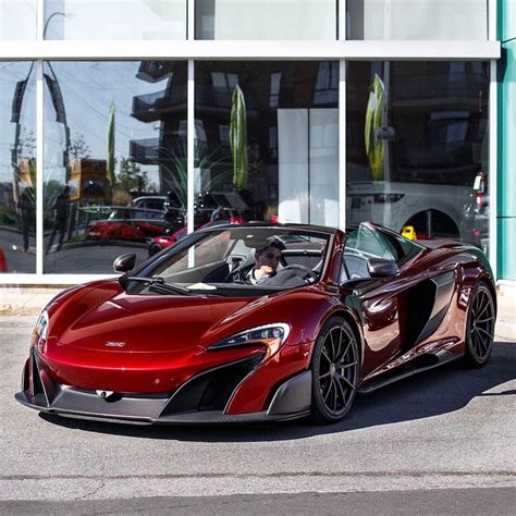 Mclaren 675lt Spider Painted In Volcano Red W Exposed Carbon Fiber