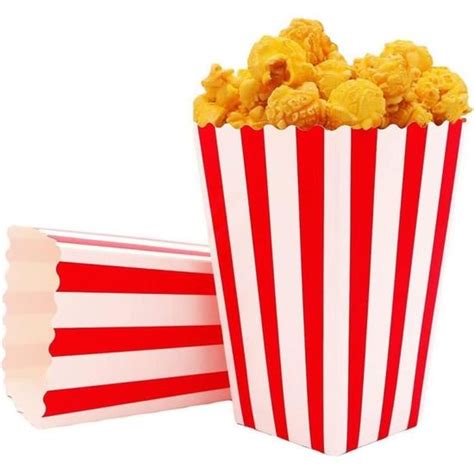 Popcorn Boîtes 50 Pcs Boîtes À Popcorn En Papier Pot Popcorn Rétro