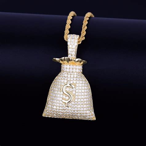 Buy Us Dollar Money Bag Pendant With Tennis Chain Necklace Men S Hip