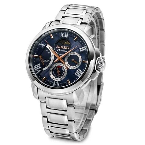 Seiko Premier Srx P Kinetic Direct Drive Moon Phase Dark Blue Dial