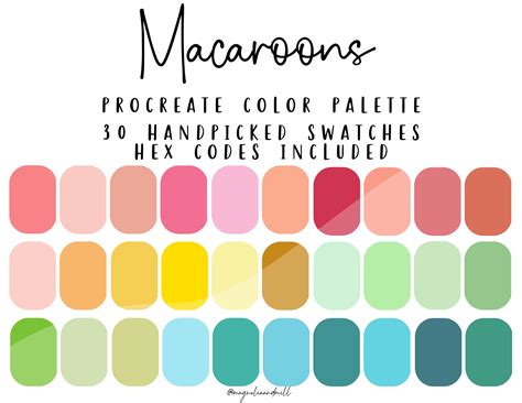 Macaroons Procreate Color Palette - Etsy