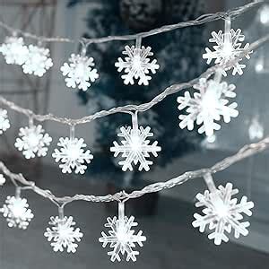 Amazon Christmas Lights 20 Ft 40 LED Snowflake String Lights