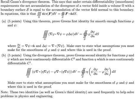 Solved Recall Gauss S Divergence Theorem This Says That Chegg