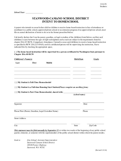 Fillable Online Intent To Homeschool Fax Email Print Pdffiller