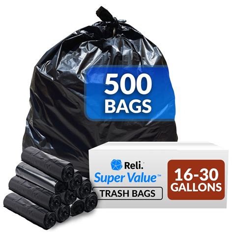 Reli Supervalue Gallon Trash Bags Count Bulk Black Multi