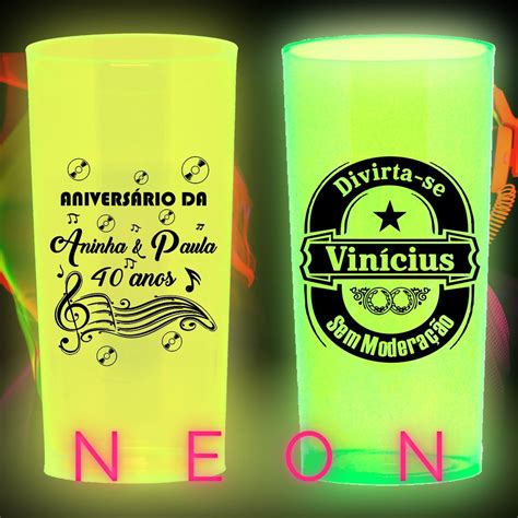 Copos Neon Personalizados Long Drink Ml Acrilico Mercado Livre