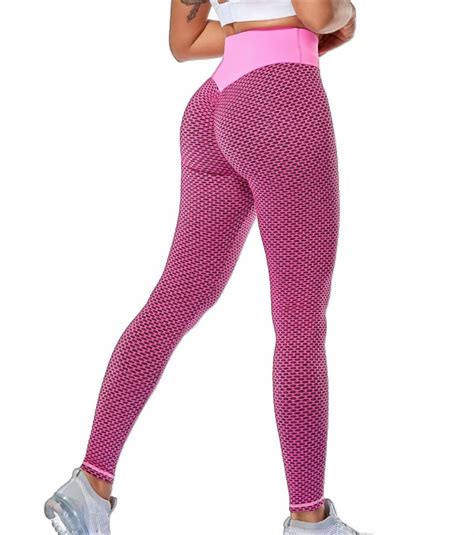 Kiwi Rata Womens Honeycomb Anti Cellulite Push Up Leggings Scrunch