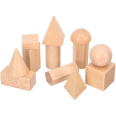 Zonh 12 Wooden 3d Geometric Shapes For Math And Homeschooling