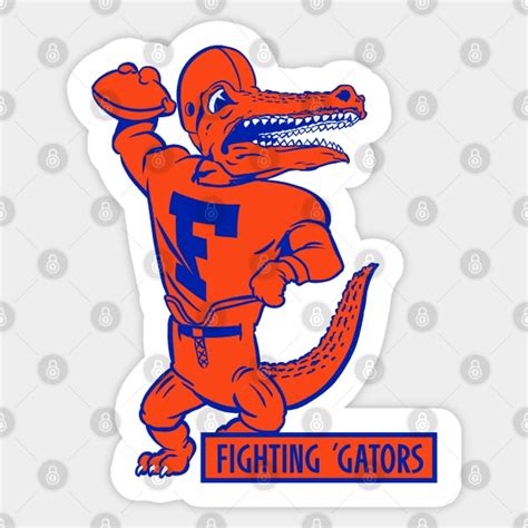 Vintage Florida Football Fighting Gator Mascot Florida Sticker