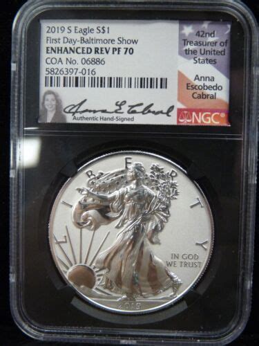 S Silver Eagle Enhanced Reverse Proof Ngc Pf First Day