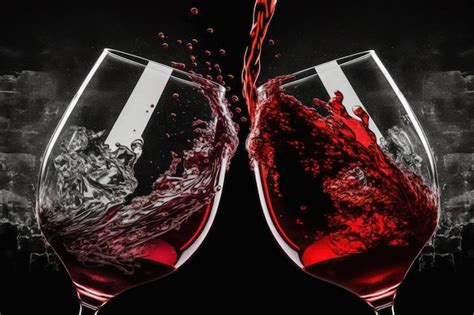 Premium AI Image Cheers Concept Red Wine Glasses Smacking Against One