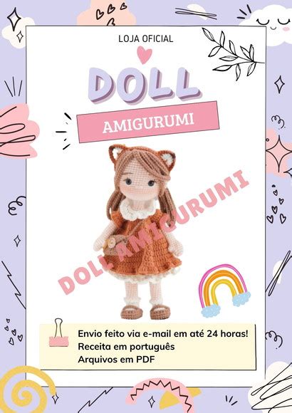 Amigurumi Receita Boneca Raposa Produtos Personalizados No Elo