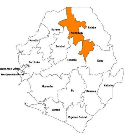 Map Of Koinadugu District Sierra Leone Cases Definition Suspected Case