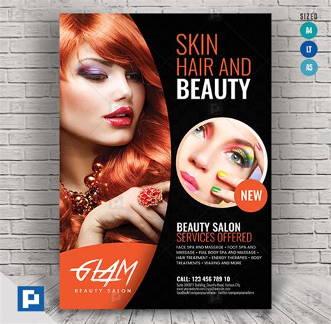 Hair And Makeup Center Flyer Flower Graphic Design Graphic Design