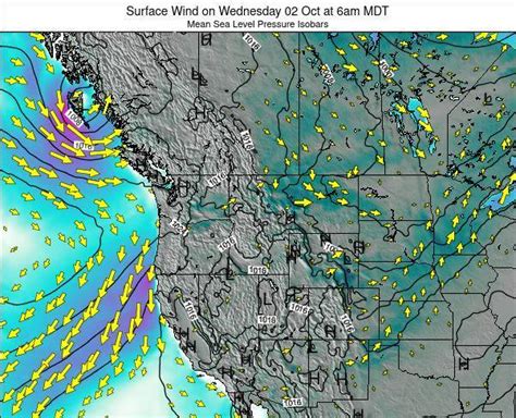 Idaho Surface Wind On Tuesday 14 Dec At 5pm Mst