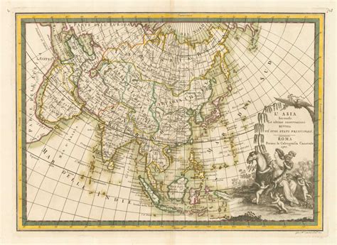 An Uncommon 18th Century Italian Map Of Asia Altea Gallery