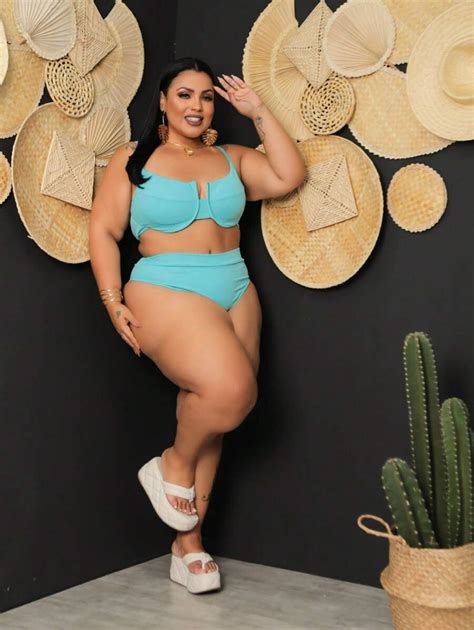 BIQUINI PLUS SIZE Conjuntos Plus Size Feminino AZUL CINTURA ALTA ARO MEIA TACA HOT PANT