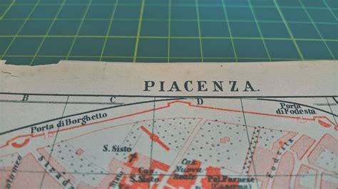 1892 Vintage Map Of Piacenza