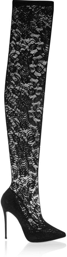 Dolce Gabbana Stretch Lace Thigh Boots Shopstyle Thigh Boot