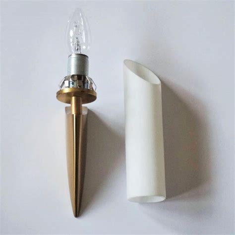 Pair Of Italian Midcentury Brushed Brass And Satin Glass Wall Sconces