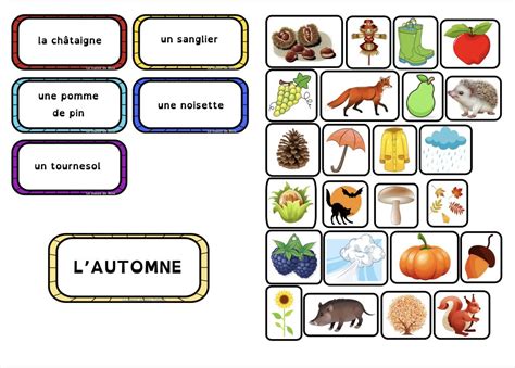 Mur De Mots Exercices De Vocabulaire Automne Lecture Ce Cp La