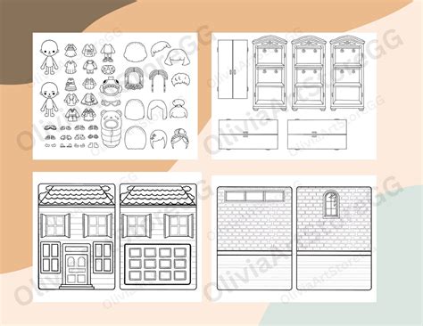 Color Toca Boca Paper Doll With Clothes, House, Room, Wardrobe ...