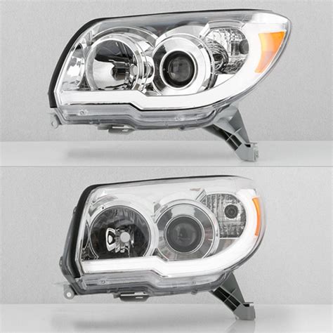 Spyder Toyota 4Runner 2006 Chrome LED Light Tube Projector Headlights