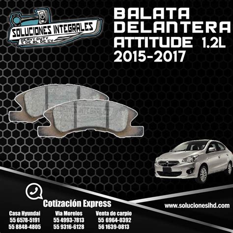 BALATA DELANTERA ATTITUDE 1 2L 15 17 Soluciones IHD