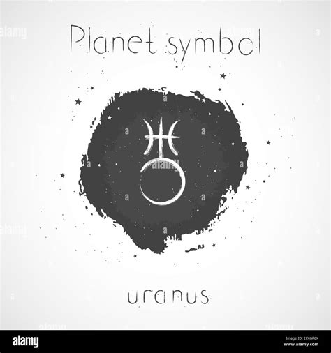 Vector Illustration With Hand Drawn Astrological Planet Symbol Uranus