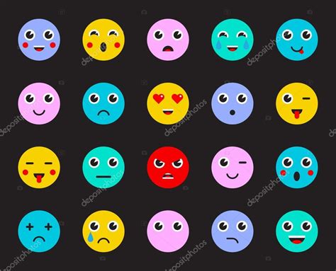 Conjunto De ícones Emoticons — Vetor De Stock © Ckybe 109933868