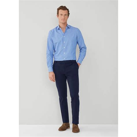 Hackett Poplin Class Stripe Long Sleeve Shirt Blue Dressinn