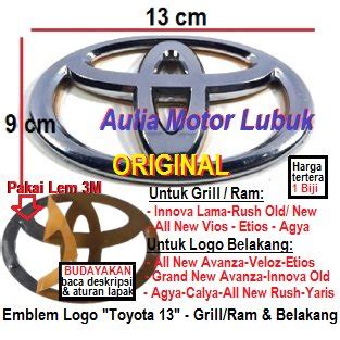 Jual Emblem Logo Toyota Polos Innova Rush Etios Agya Avanza Yaris