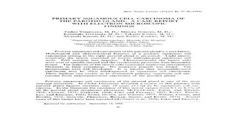 Primary Squamous Cell Carcinoma Of The Parotid Gland A Case Report