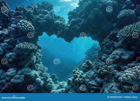 A Heart Shaped Hole Formed In The Ocean Surrounded By Vibrant Corals Creates A Striking Sight