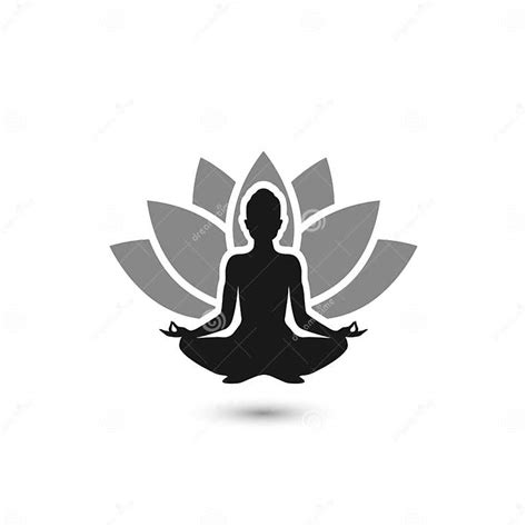 Yoga Lotus Position Silhouette Vector Sign Illustration Stock Vector