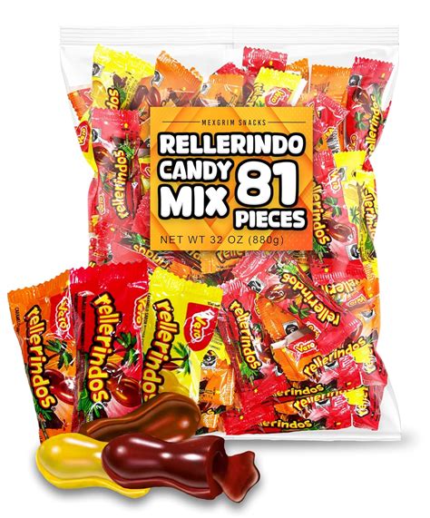 Amazon.com : Rellerindos Mexican Candy Mix bag with 81pcs, Dulces Mexicanos, Tamarindo Mexican ...