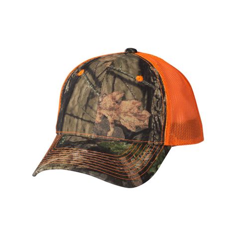 Outdoor Cap Mossy Oak Countryblaze Orange Camo Cap With Neon Mesh Bac