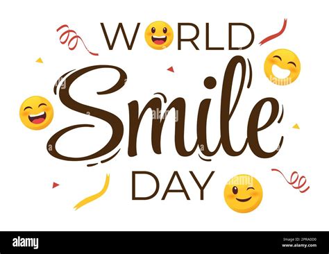 World Smile Day Hand Drawn Cartoon Illustration With Smiling Expression